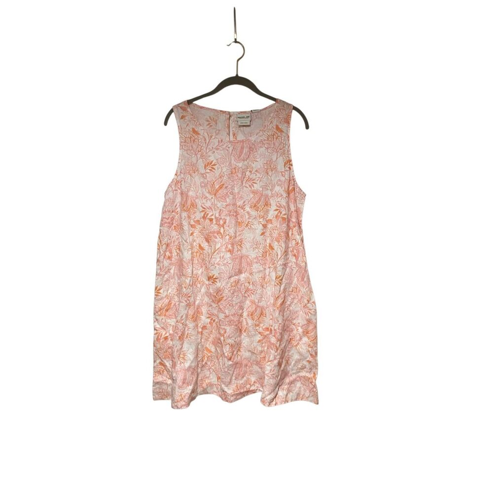NWT, Rachael zoe light pink/orange paisley print 100% linen dress L